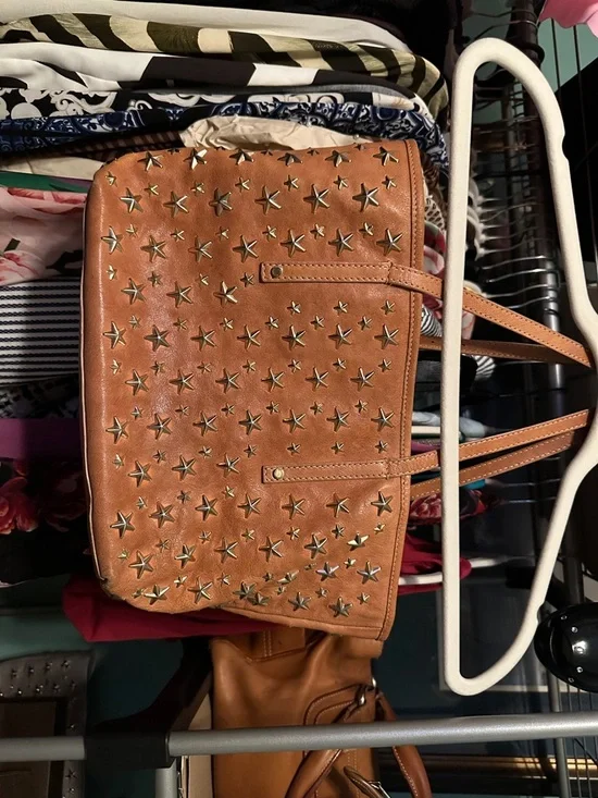 Jimmy Choo Tan Leather Star-Studded Shoulder Bag - Picture 3 of 7